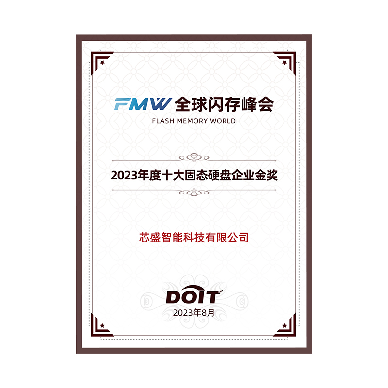 2023年度十大固态硬盘企业金奖