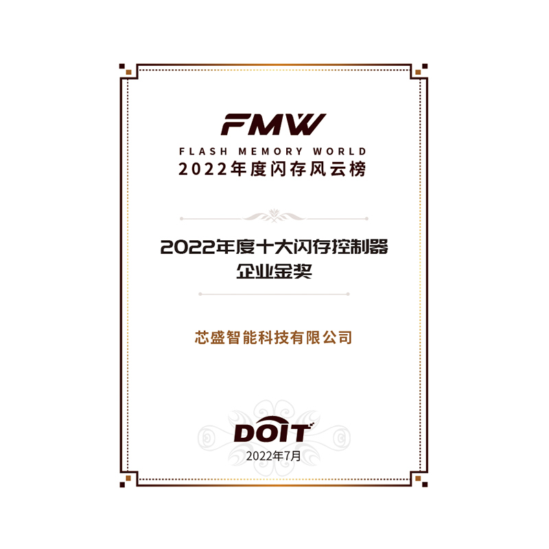 2022年度十大闪存控制器企业金奖