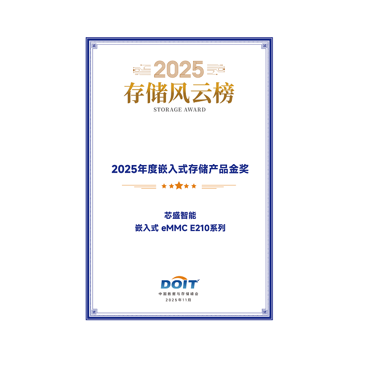 2025年度嵌入式存储产品金奖